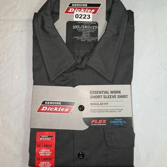 Dickies Men's FLEX Short Sleeve Work Shirt 1 L & 2 2XL sold together - Picture 4 of 4